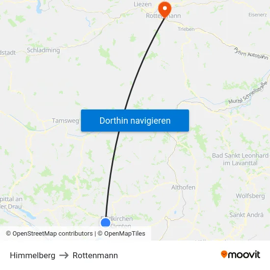 Himmelberg to Rottenmann map