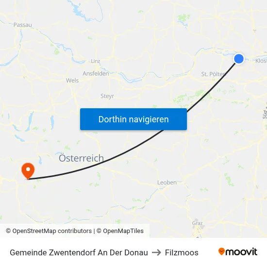 Gemeinde Zwentendorf An Der Donau to Filzmoos map