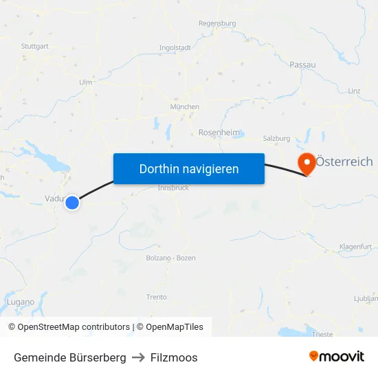 Gemeinde Bürserberg to Filzmoos map