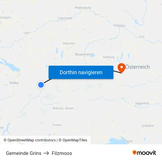 Gemeinde Grins to Filzmoos map