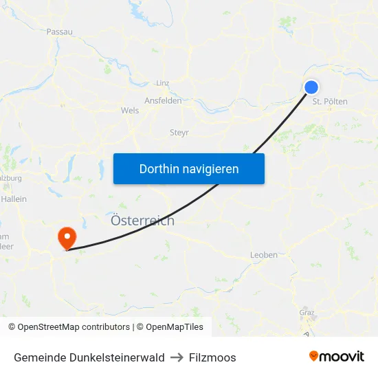 Gemeinde Dunkelsteinerwald to Filzmoos map
