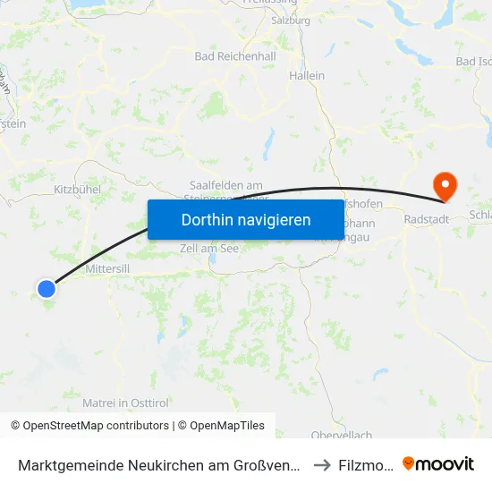 Marktgemeinde Neukirchen am Großvenediger to Filzmoos map
