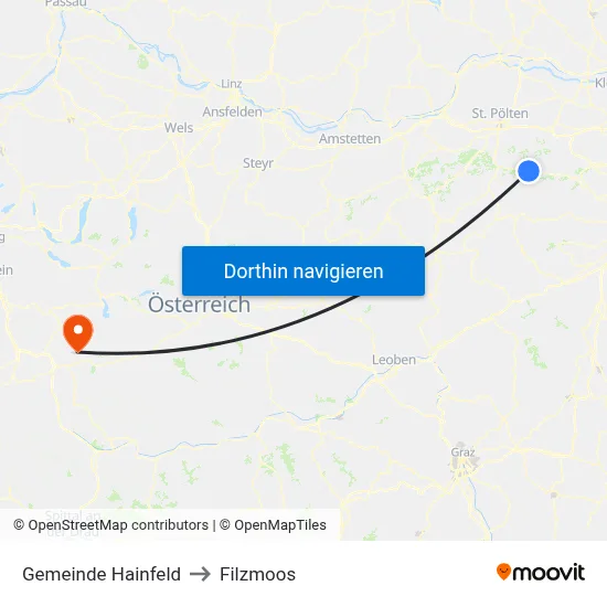 Gemeinde Hainfeld to Filzmoos map