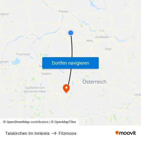 Taiskirchen Im Innkreis to Filzmoos map