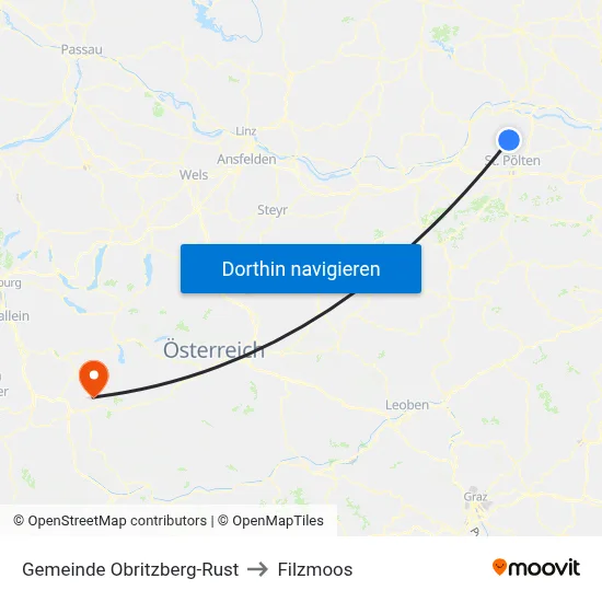 Gemeinde Obritzberg-Rust to Filzmoos map