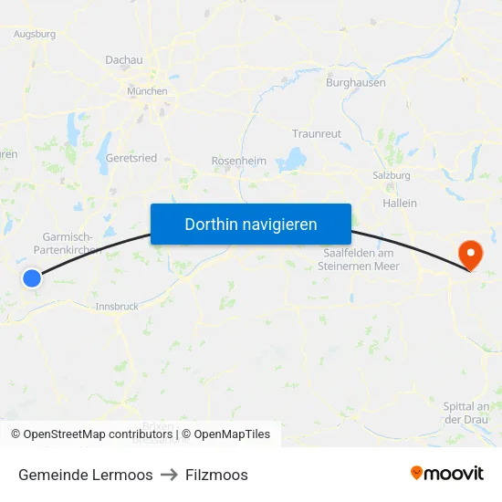Gemeinde Lermoos to Filzmoos map