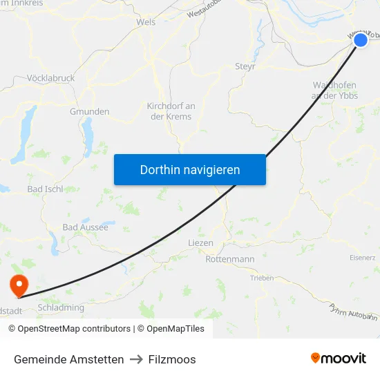 Gemeinde Amstetten to Filzmoos map