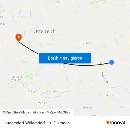 Ludersdorf-Wilfersdorf to Filzmoos map