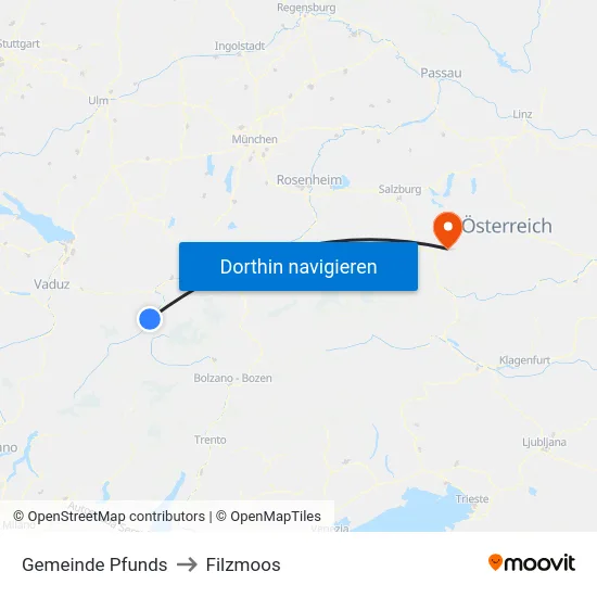 Gemeinde Pfunds to Filzmoos map
