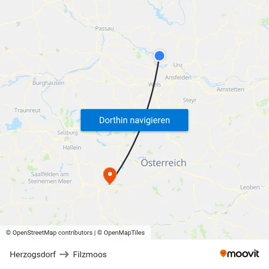 Herzogsdorf to Filzmoos map
