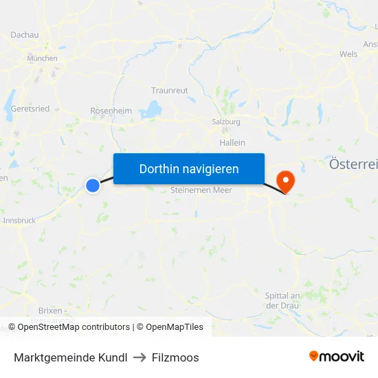 Marktgemeinde Kundl to Filzmoos map