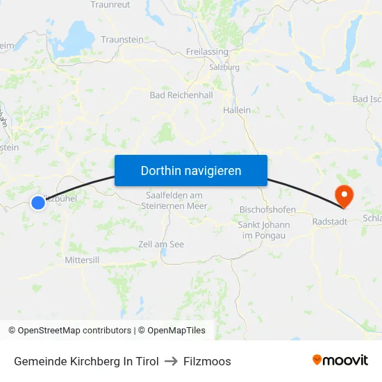 Gemeinde Kirchberg In Tirol to Filzmoos map
