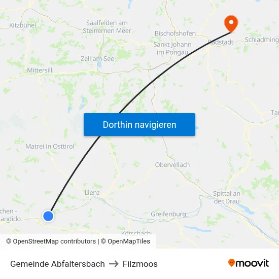 Gemeinde Abfaltersbach to Filzmoos map