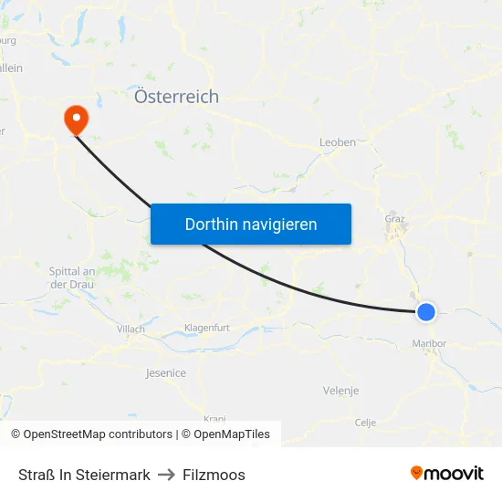 Straß In Steiermark to Filzmoos map