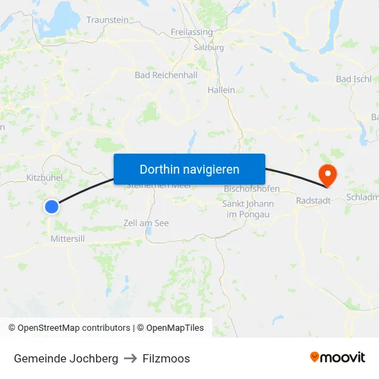 Gemeinde Jochberg to Filzmoos map