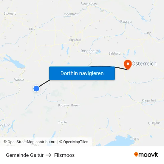 Gemeinde Galtür to Filzmoos map
