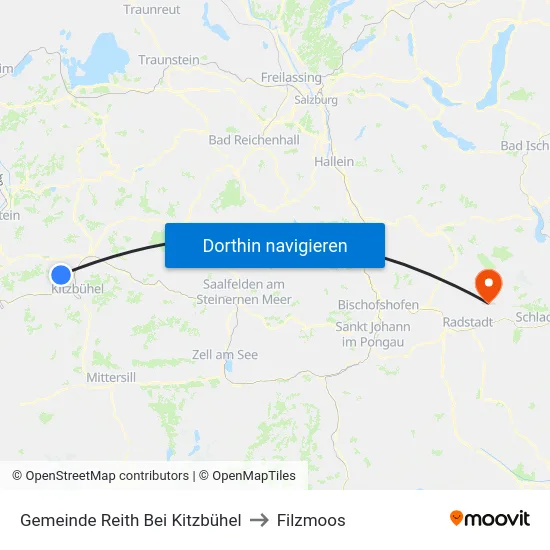 Gemeinde Reith Bei Kitzbühel to Filzmoos map