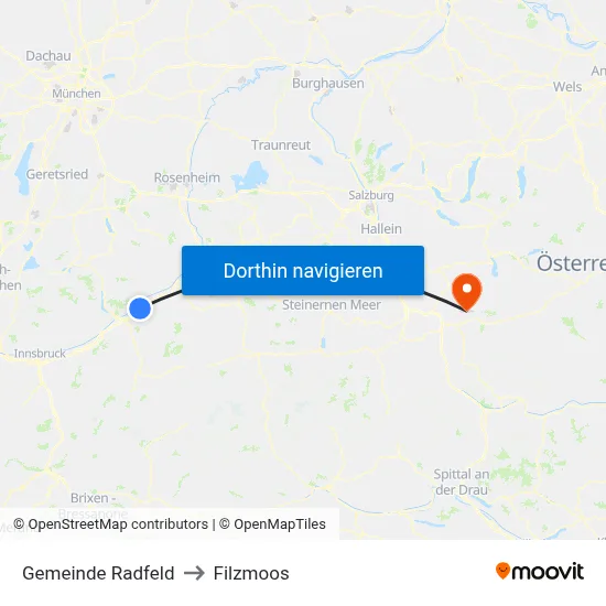 Gemeinde Radfeld to Filzmoos map