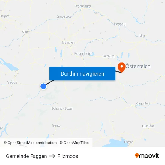 Gemeinde Faggen to Filzmoos map