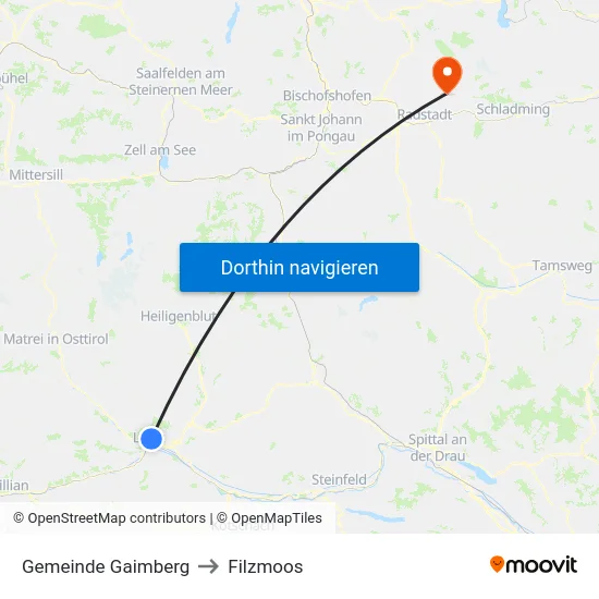 Gemeinde Gaimberg to Filzmoos map