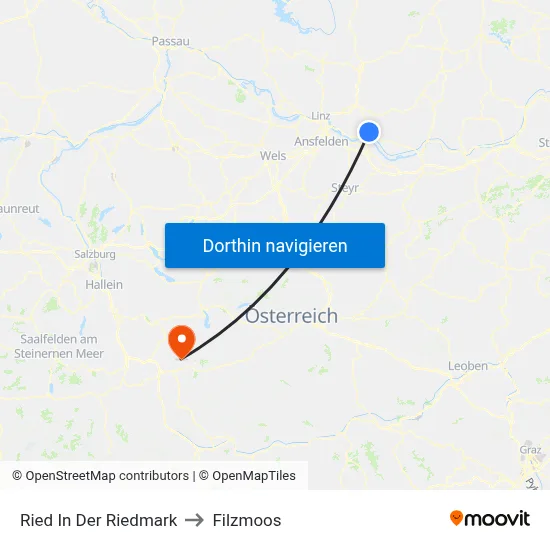 Ried In Der Riedmark to Filzmoos map