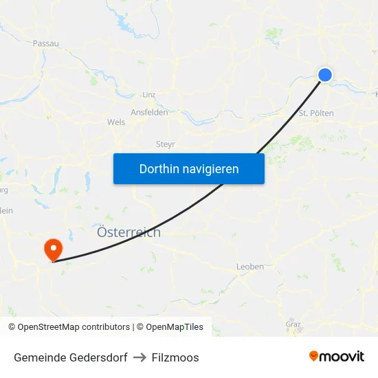 Gemeinde Gedersdorf to Filzmoos map