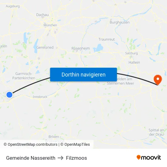 Gemeinde Nassereith to Filzmoos map
