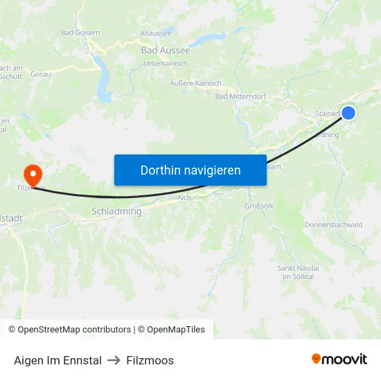 Aigen Im Ennstal to Filzmoos map