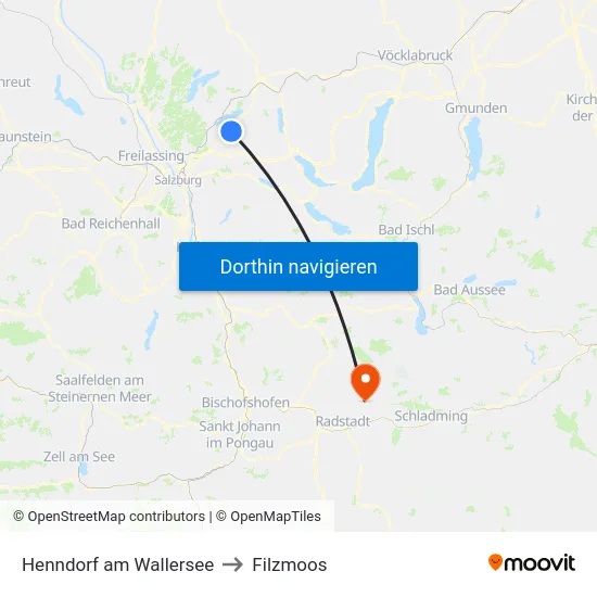 Henndorf am Wallersee to Filzmoos map