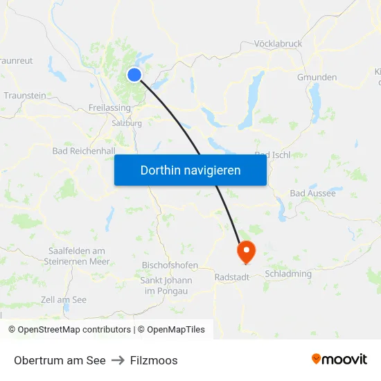 Obertrum am See to Filzmoos map
