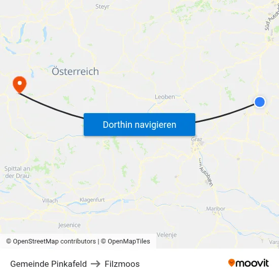 Gemeinde Pinkafeld to Filzmoos map