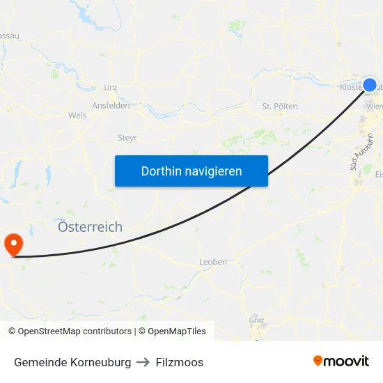 Gemeinde Korneuburg to Filzmoos map