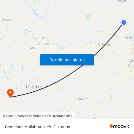 Gemeinde Hollabrunn to Filzmoos map