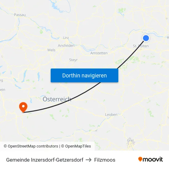 Gemeinde Inzersdorf-Getzersdorf to Filzmoos map