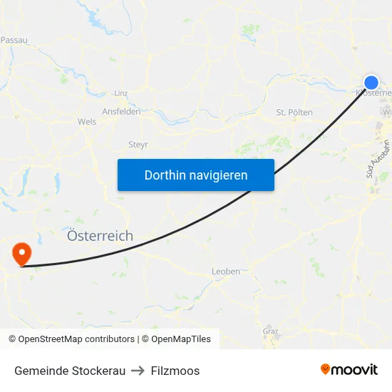 Gemeinde Stockerau to Filzmoos map