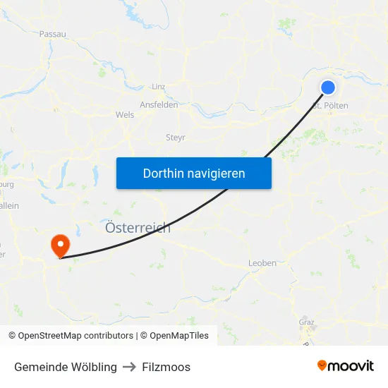 Gemeinde Wölbling to Filzmoos map