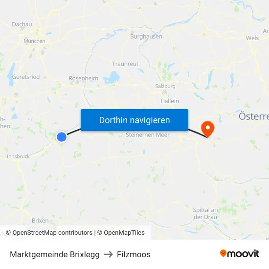 Marktgemeinde Brixlegg to Filzmoos map