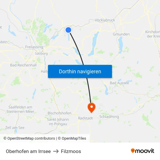 Oberhofen am Irrsee to Filzmoos map