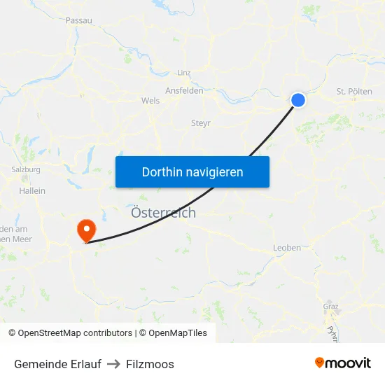Gemeinde Erlauf to Filzmoos map