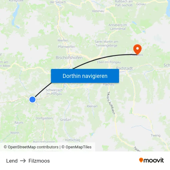 Lend to Filzmoos map