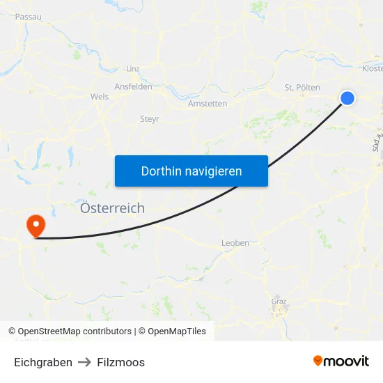Eichgraben to Filzmoos map