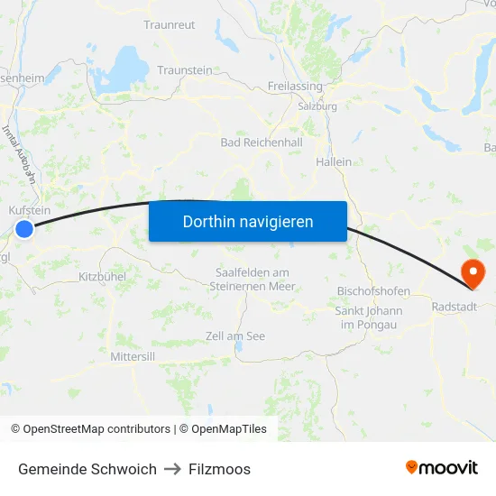 Gemeinde Schwoich to Filzmoos map