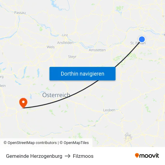Gemeinde Herzogenburg to Filzmoos map