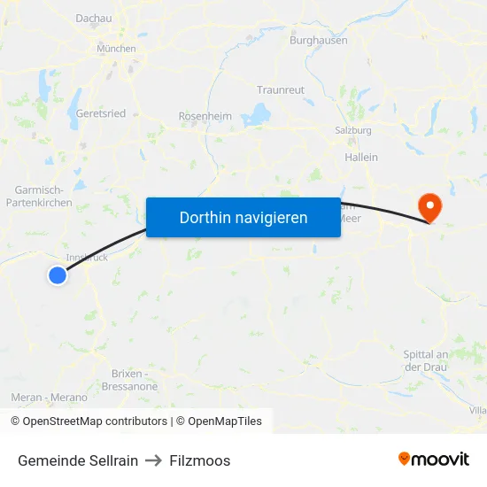 Gemeinde Sellrain to Filzmoos map