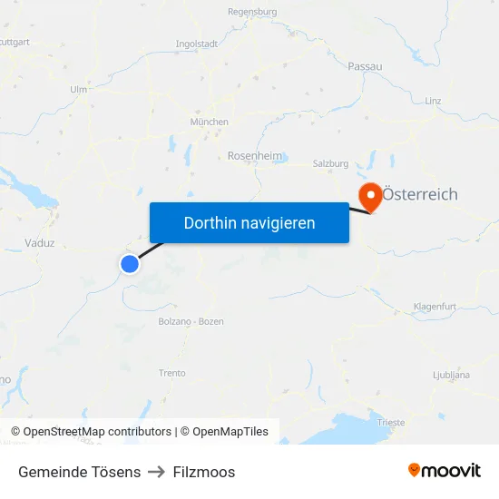 Gemeinde Tösens to Filzmoos map