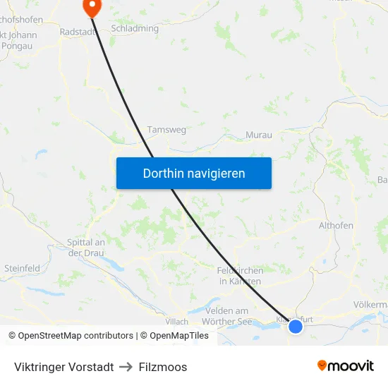 Viktringer Vorstadt to Filzmoos map