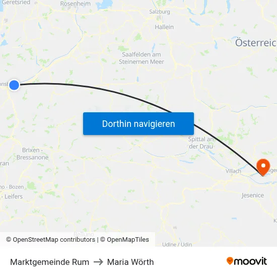 Marktgemeinde Rum to Maria Wörth map
