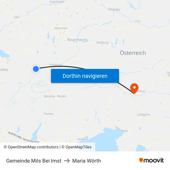 Gemeinde Mils Bei Imst to Maria Wörth map