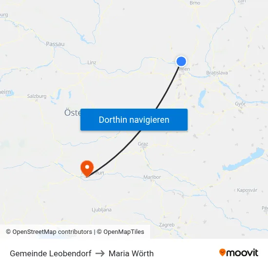 Gemeinde Leobendorf to Maria Wörth map