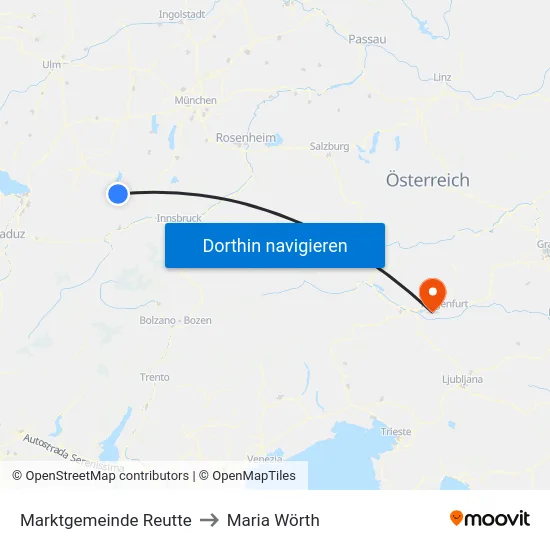 Marktgemeinde Reutte to Maria Wörth map